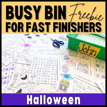 Halloween Early Finisher Busy Bin Activities *Freebie*