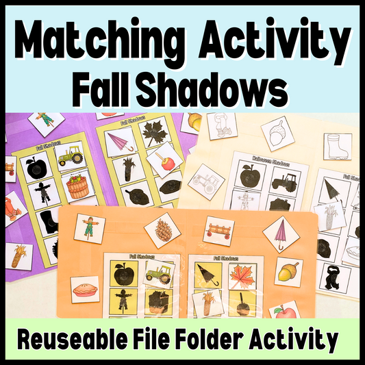 Fall Shadow Matching File Folder