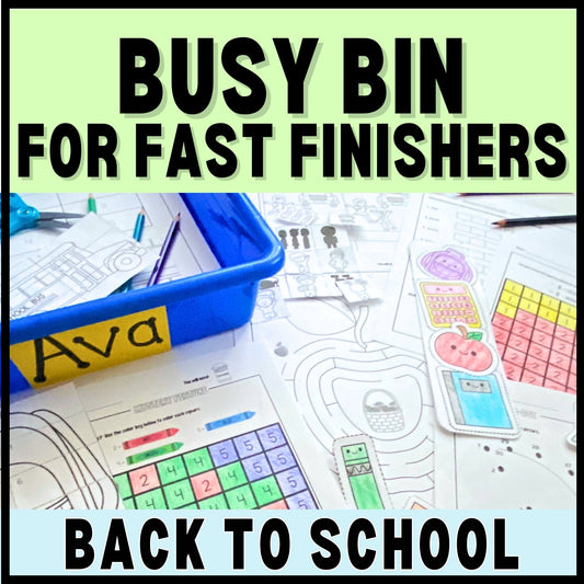 Back to School Early Finisher Busy Bin Activities