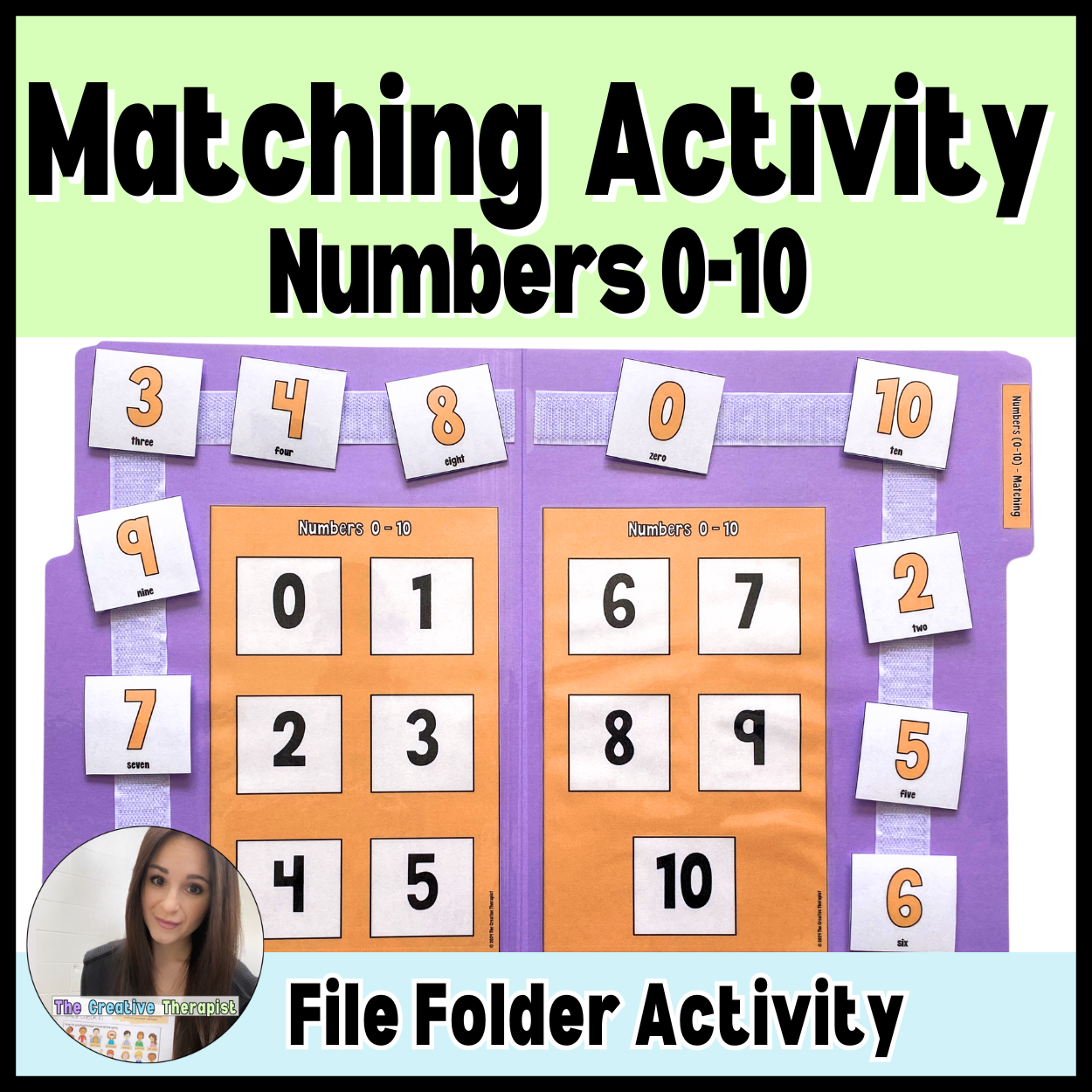 Numbers 0-10 Matching File Folder