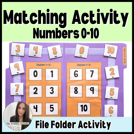 Numbers 0-10 Matching File Folder