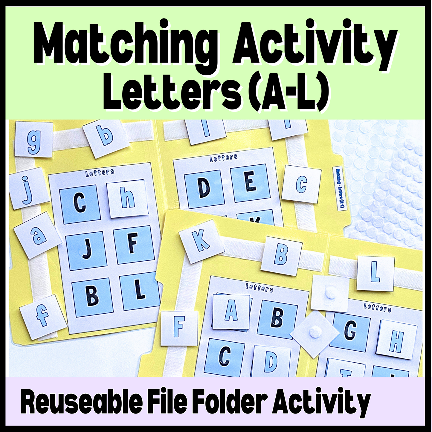 Alphabet Letters A-L Matching File Folder