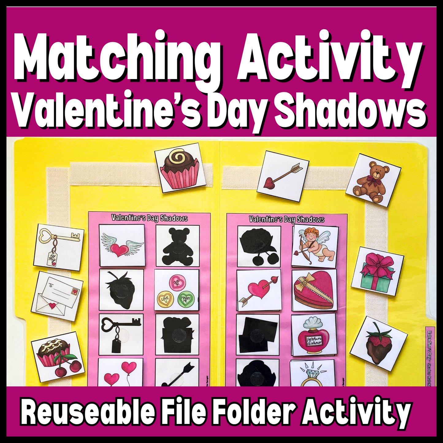 Valentine's Day Shadow Matching File Folder