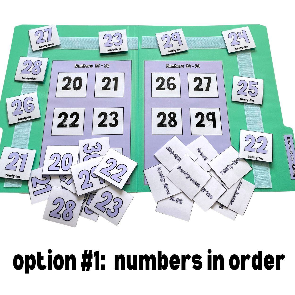 Numbers 20-30 Matching File Folder Activity for Self Contained Classrooms