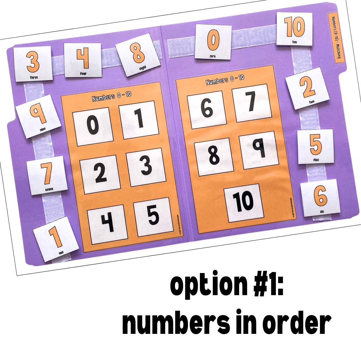 Numbers 0-10 Matching File Folder