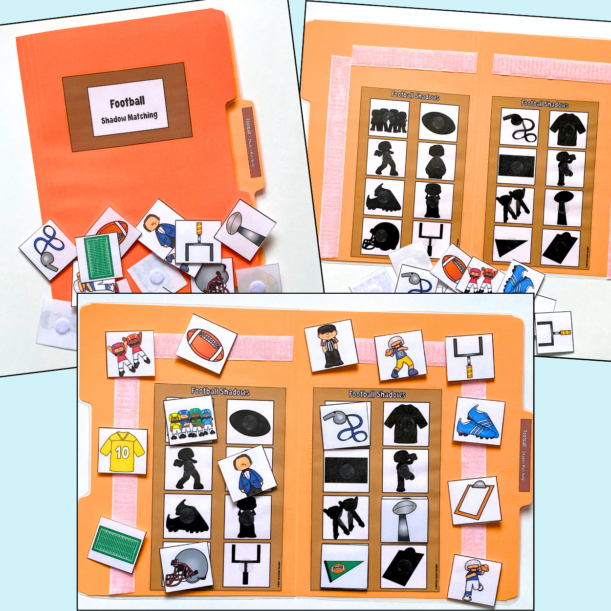 Football Matching File Folder Shadow Activity