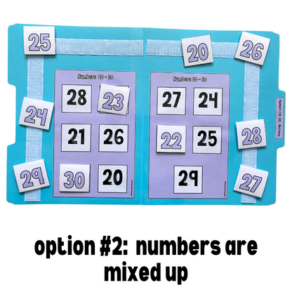 Numbers 20-30 Matching File Folder Activity for Self Contained Classrooms