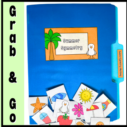 Summer Symmetry Matching File Folder