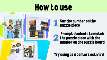 Black History Inventors Number Matching Practice Puzzles