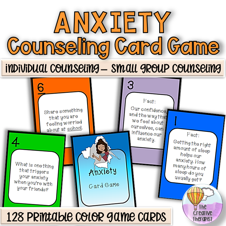 Anxiety Counseling Card Game for Upper Elementary and Middle School