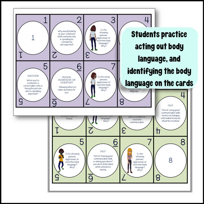 Communication Skills Card Game for Upper Elementary and Middle School