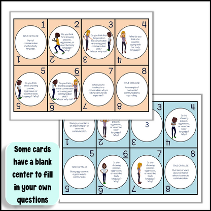 Communication Skills Card Game for Upper Elementary and Middle School