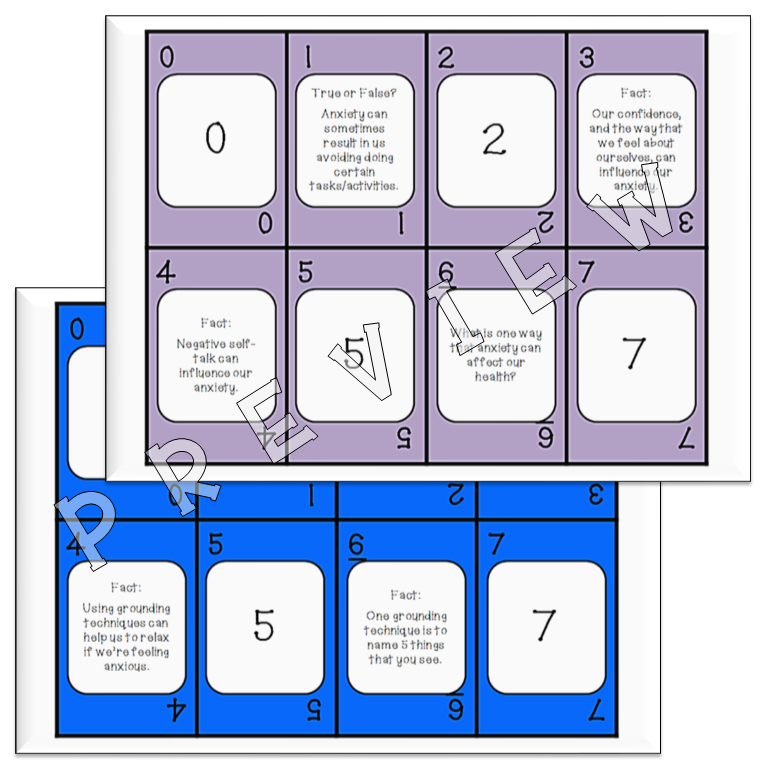 Anxiety Counseling Card Game for Upper Elementary and Middle School